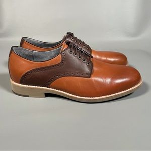 Johnston & Murphy Oxford Dress Shoe Mens 10.5 Ellington Brown Sheepskin Leather